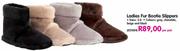 Ladies Fur Bootie Slippers Sizes 3-8 Per Pair