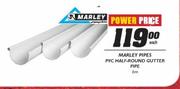 Marley Pipes PVC Half-Round Gutter Pipe-6m Each