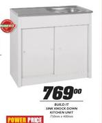 Build It Sink Knock Down Kitchen Unit-750mmx400mm