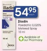 Iliadin Paediatric 0.025% Metered Spray-10ml Each