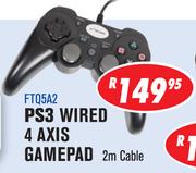 PS3 Wired 4 Axis Gamepad 2m Cable