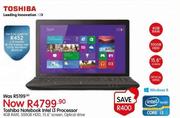 Toshiba Notebook Intel i3 Processor