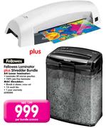 Fellowes Laminator Plus Shredder Bundle