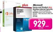 Microsoft Home And Student Plus McAfee Internet Security