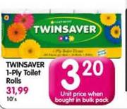 Twinsaver 1-Ply Toilet Rolls-Each