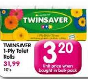  Twinsaver 1-Ply Toilet Rolls-10's