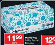 Moments 2-Ply Facial Tissues-200's