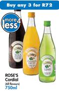 Rose's Cordial(All Flavours)-3x750Ml