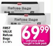 First Value Refuse Baggs-2X50's