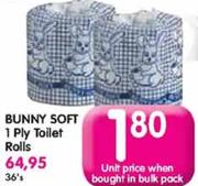 Bunny Soft 1 Ply Toilet Rolls-1's