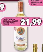 Saint Anna Natural Sweet White Wine - 750ml