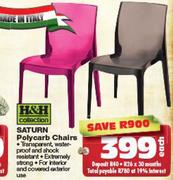 H&H Collection Saturn Polycarb Chairs-Each