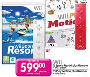 Wii Sports Resort Plus Remote-White Per Set 