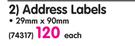 Brother Address Labels 29x90mm