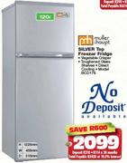 Mullet & Haupt 120L Silver Top Freezer Fridge BCD178