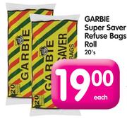 Garbie Super Saver Refuse Bags Roll-20's Each