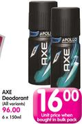 Axe Deodorant(All Variants)-6x150Ml