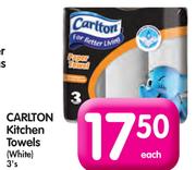 Carlton Kitchen Towels(White)-3's