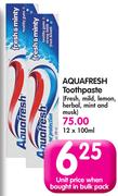 Aquafresh Toothpaste-12x100ml