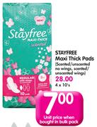 Stayfree Maxi Thick Pads-4x10's
