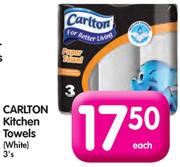 Carlton Kitchen Towels(White)-3's