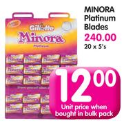 Minora Platinum Blades-20x5's