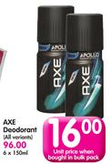 Axe Deodorant(All Variants)-6x150ml