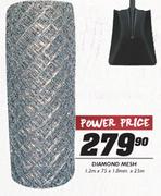 Diamond Mesh-1.2 x 75 x 1.8mm x 25m