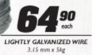 Lightly Galvanized Wire-3.15mmx5kg-Each