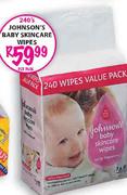 Johnson's Baby Skincare Wipes-240's Per Pack