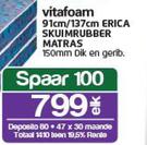 Vitafoam 137cm Erica Skuimrubber Matras