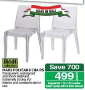 H&H Collection Mars Polycarb Chairs-Each