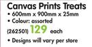 Canvas Prints Treats 600x900x25mm-Each