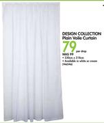 Design Collection Plain Voile Curtain 230x218cm-Per Drop