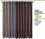 Design Collection Faux Silk Eyelet Curtain 230x223cm-Per Drop