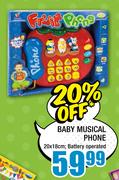 Battery Operated Baby Musical Phone-20 x 18cm 
