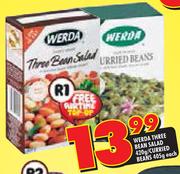 Werda Three Bean Salad 420g/Curried Beans 405g-Each