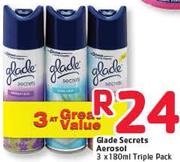 Glade Secrets Aerosol-3x180ml Triple Pack