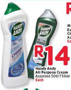 Handy Andy All Purpose Cream Assorted-500/750Ml Each
