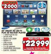 Samsung 60" Smart 3D LED TV UA60F6400 Plus 3D Blu-Ray Player BDF5500