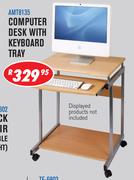 Computer Desk With Keyboard Tray AMT8135