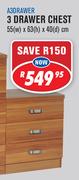 3 Drawer Chest A3DRAWER