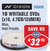 Dixon 10 Writable DVDs (4.7GB / 120Min) - DVDR10