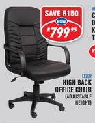 High Back Office Chair (Adjustable Height) LT302