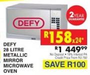 Defy 28 Liter Metallic Mirror Microwave Oven