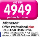 Microsoft Office Professional+ 16GB USB Flash Drive-Per Bundle