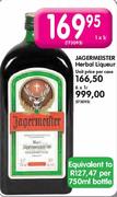 Jagermeister Herbal Liqueur-1ltr