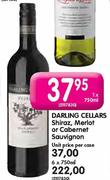 Darling Cellars Shiraz,Merlot Or Cabernet Sauvignon-6x750ml