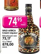 Wild Africa Cream Liqueur-750ml