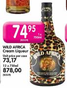 Wild Africa Cream Liqueur-12x750ml